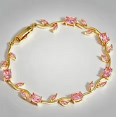 Tulip Flower Leaf Bracelet
