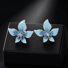 Blue Flower Stud Earrings