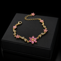 Flower Branch and Leaf Bracelet