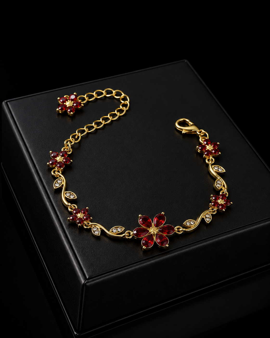 Flower Branch and Leaf Bracelet