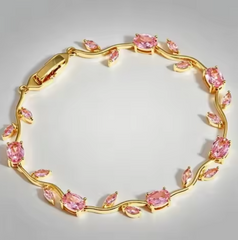 Tulip Flower Leaf Bracelet