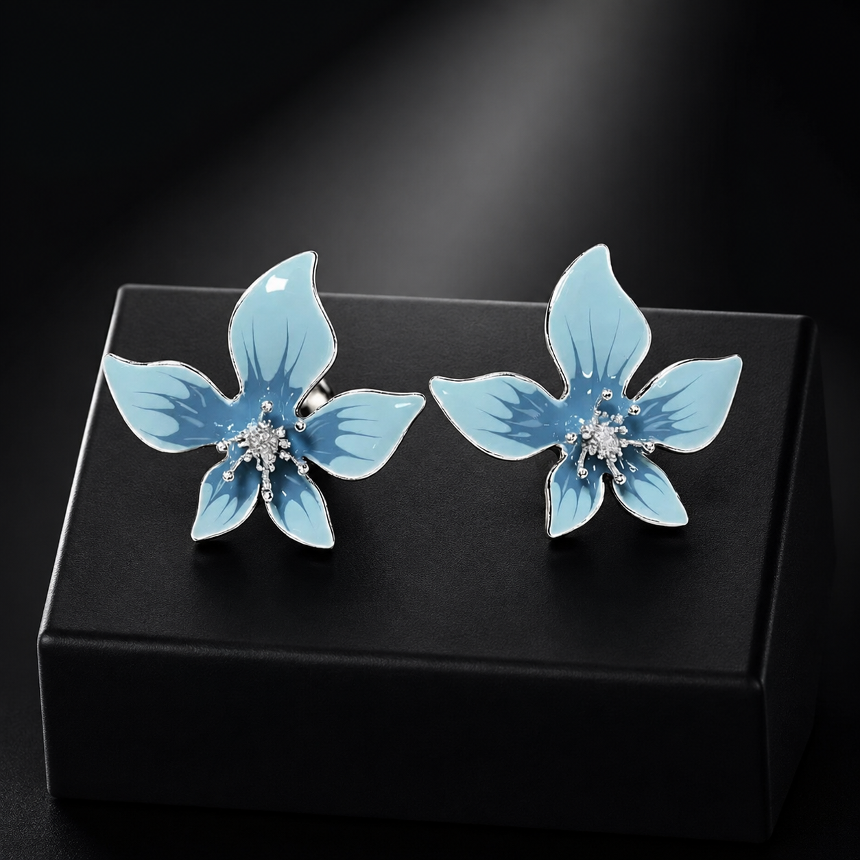 Blue Flower Stud Earrings
